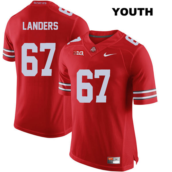 Ohio State Buckeyes Youth Robert Landers #67 Red Authentic Nike College NCAA Stitched Football Jersey NT19B51WT